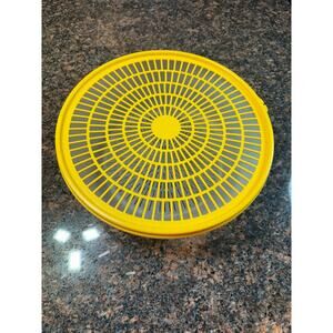 Vintage Tupperware Colander Strainer Bowl Set Yellow 10"